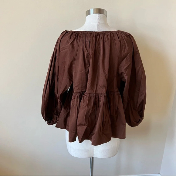 New! $425 Cynthia Rowley Collection Babydoll puff sleeve Blouse nwt 13652 - Picture 5 of 10